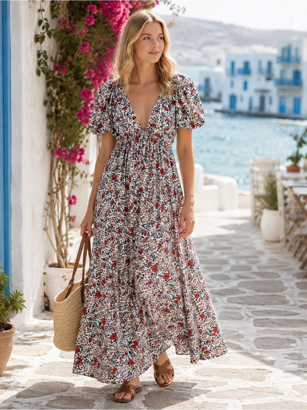The Great Women’s The Gallery Dress Cream Mesa Floral Midi